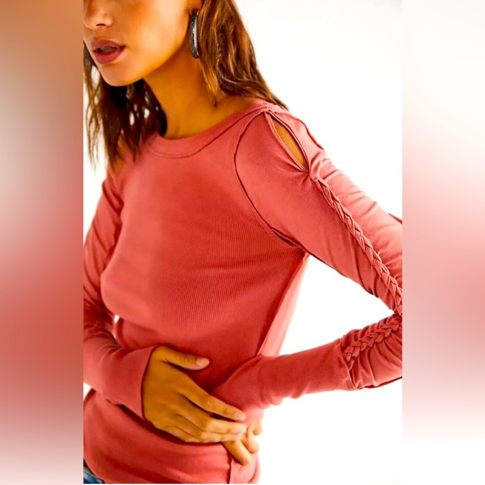 We The Free Daisy Ribbed Braided Cotton Top